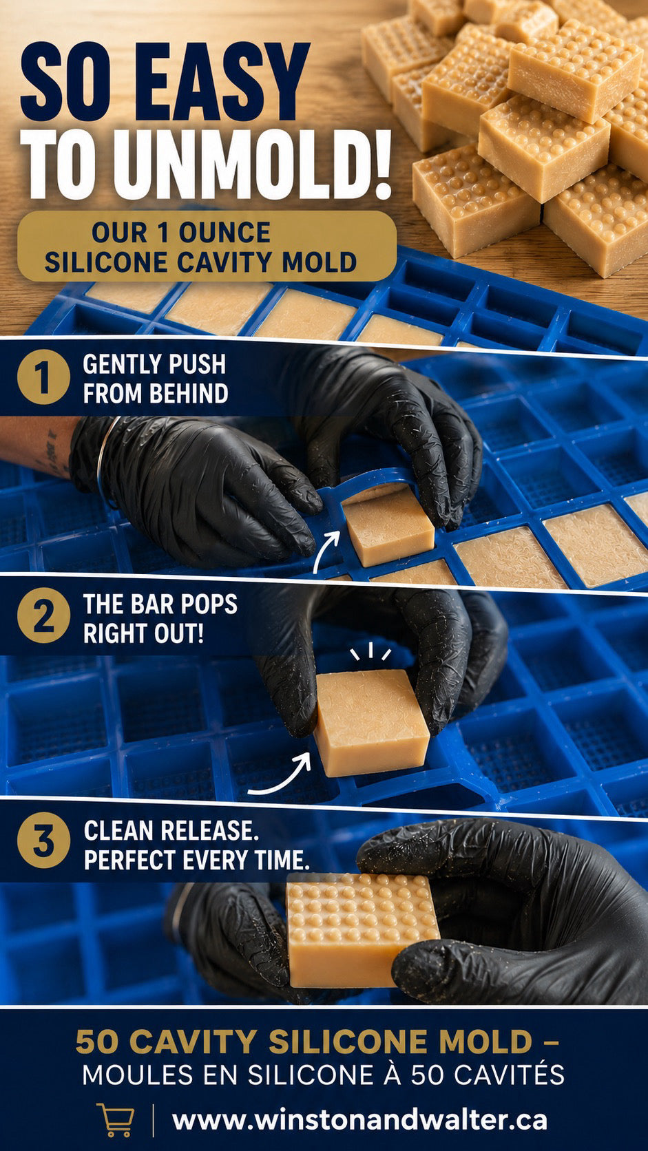 50 Cavity Silicone Mold -Moules en silicone à 50 cavités