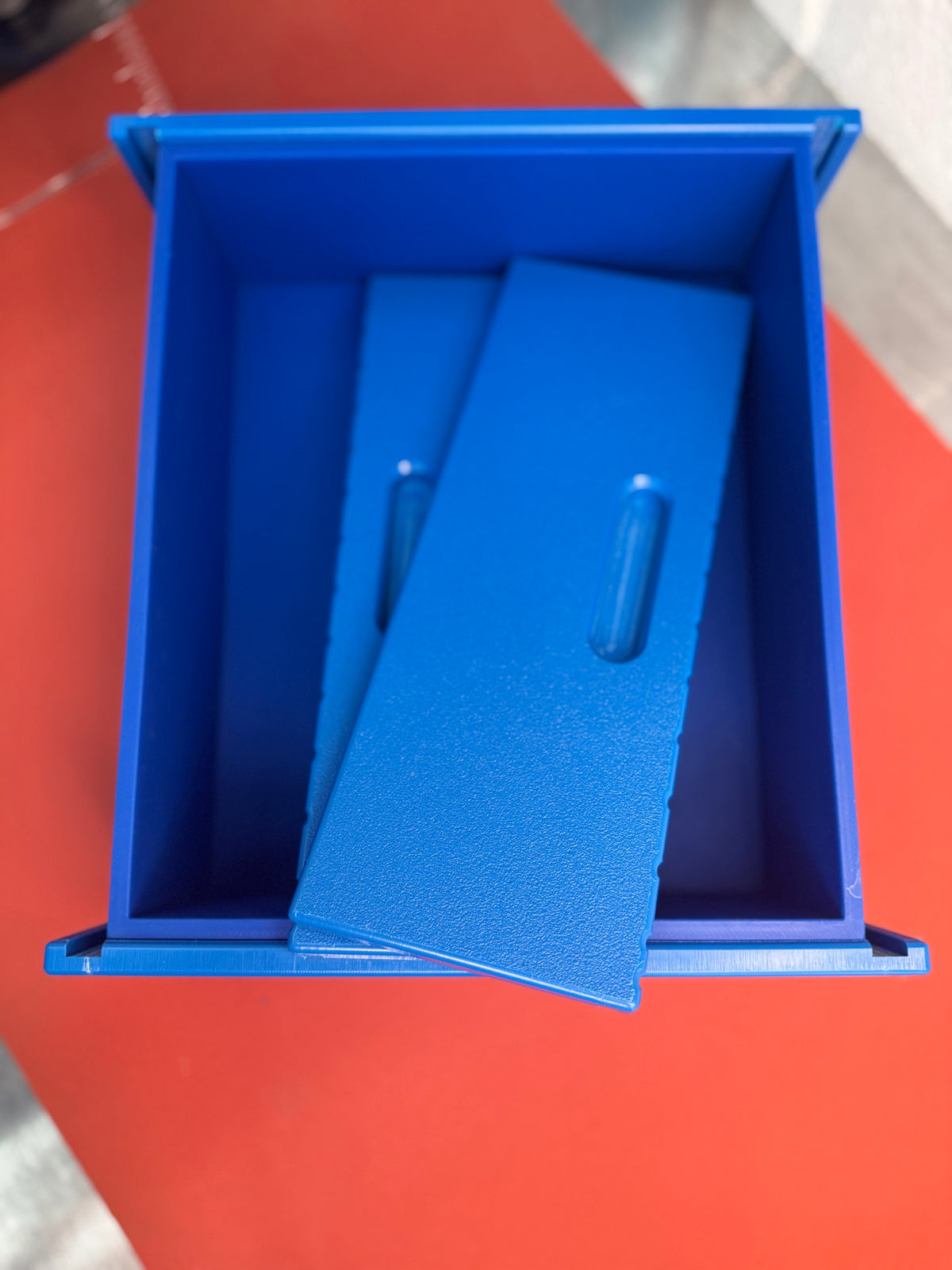 Schelli large HDPE slab soap mold with extra-thick blue silicone liner, 12.5 x 10.5 x 4 inches, Winston & Walter.