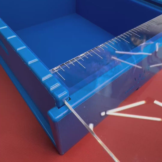 Schelli large HDPE slab soap mold with extra-thick blue silicone liner, 12.5 x 10.5 x 4 inches, Winston & Walter.