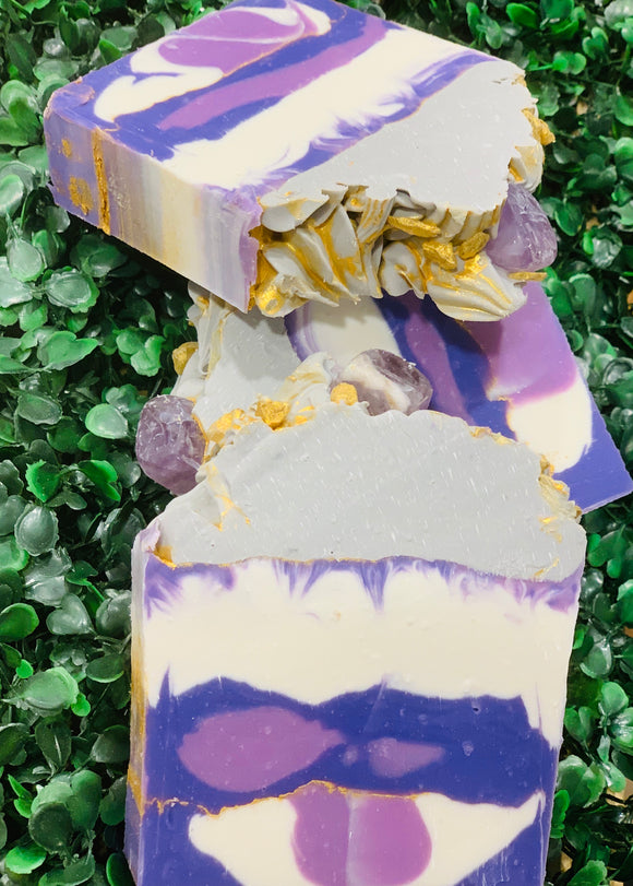 Lavender Amethyst Stone High Top Soap